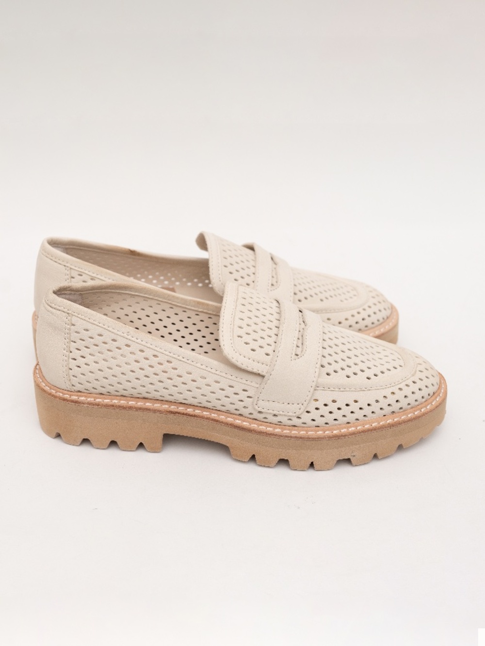 Dolce Vita - Perforated Malila Ivory Nubuck Loafers‎